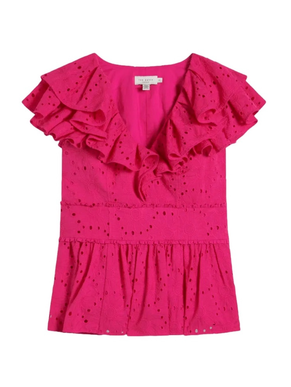 TED BAKER Women’s Mazieh broderie peplum top🌺🌺